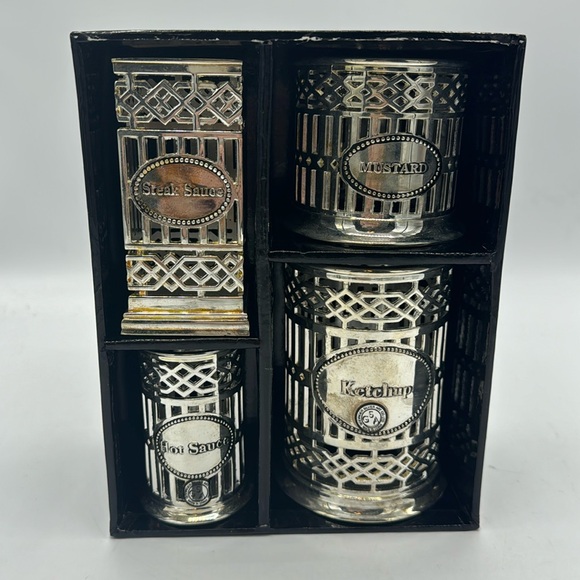Neiman Marcus 4pc Silver Plated Condiment Set by Godinger Silver Art Com… - Picture 1 of 8